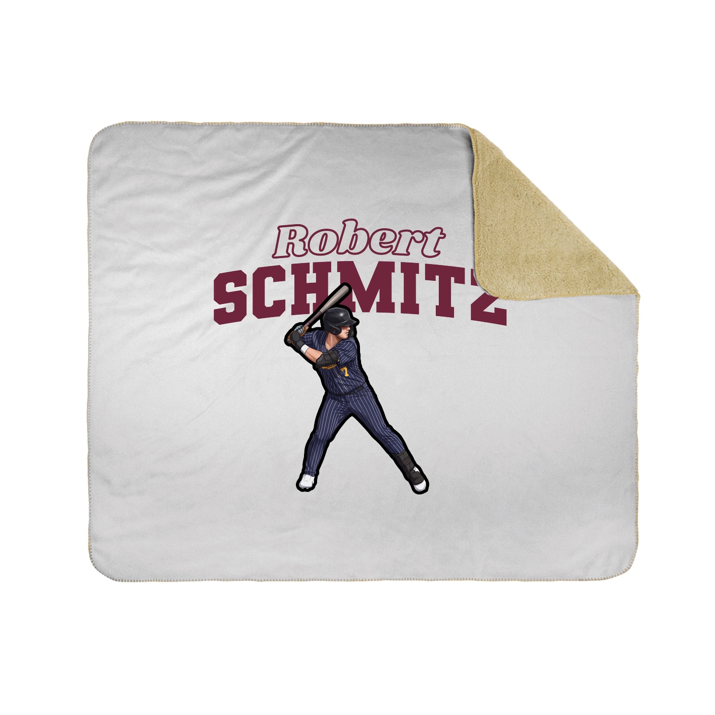 Throw Blanket — Name Arch in White