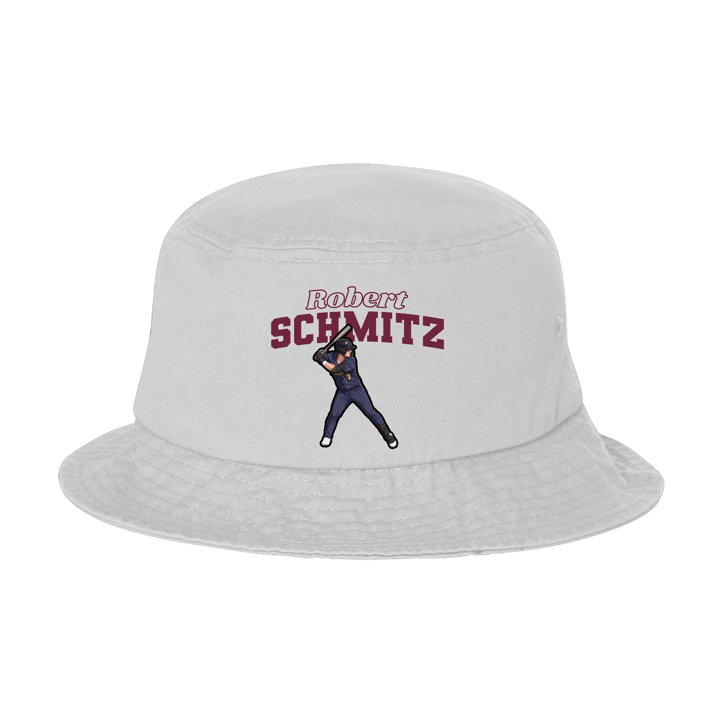 Bucket Cap — Name Arch in White