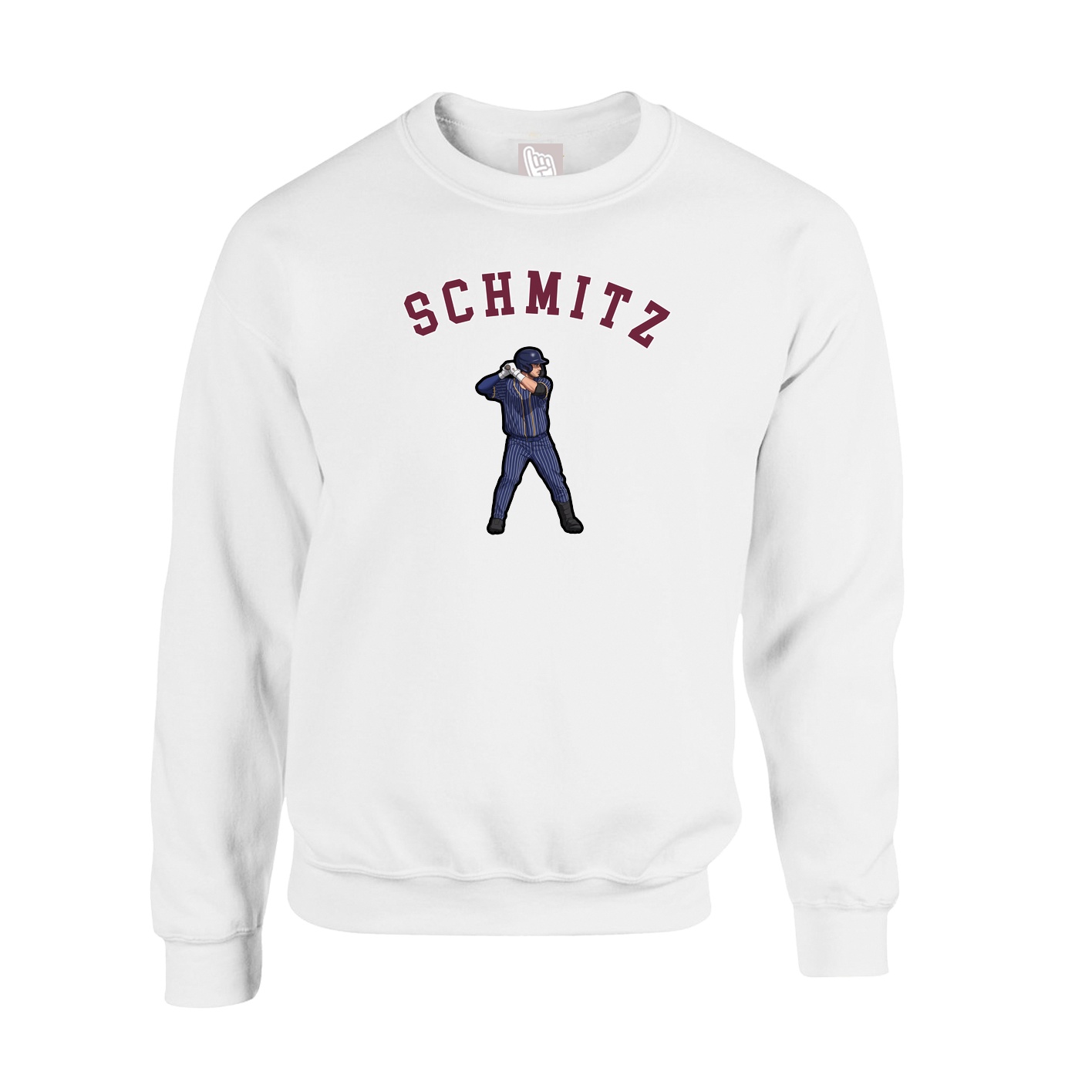 Fleece Crew — Shirsey Arch in White