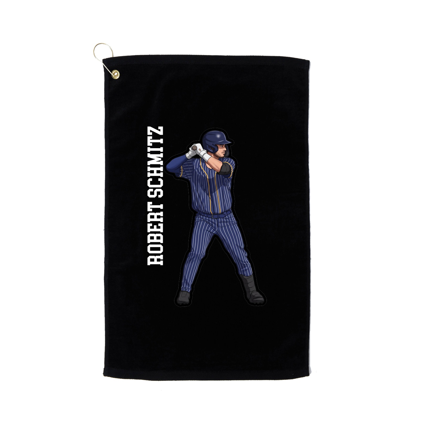 Golf Towel — Name Vertical in Black