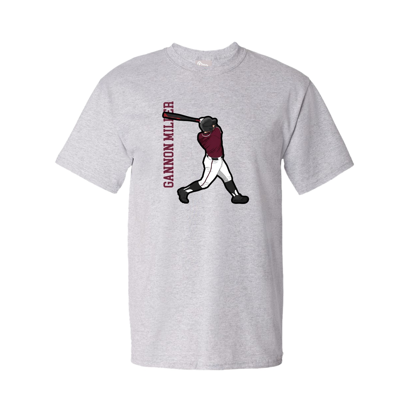 Tee — Name Vertical in Grey