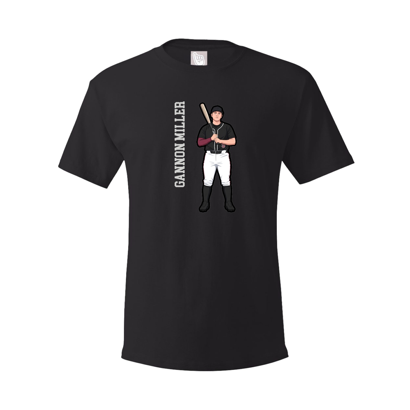 Youth Tee — Name Vertical in Black