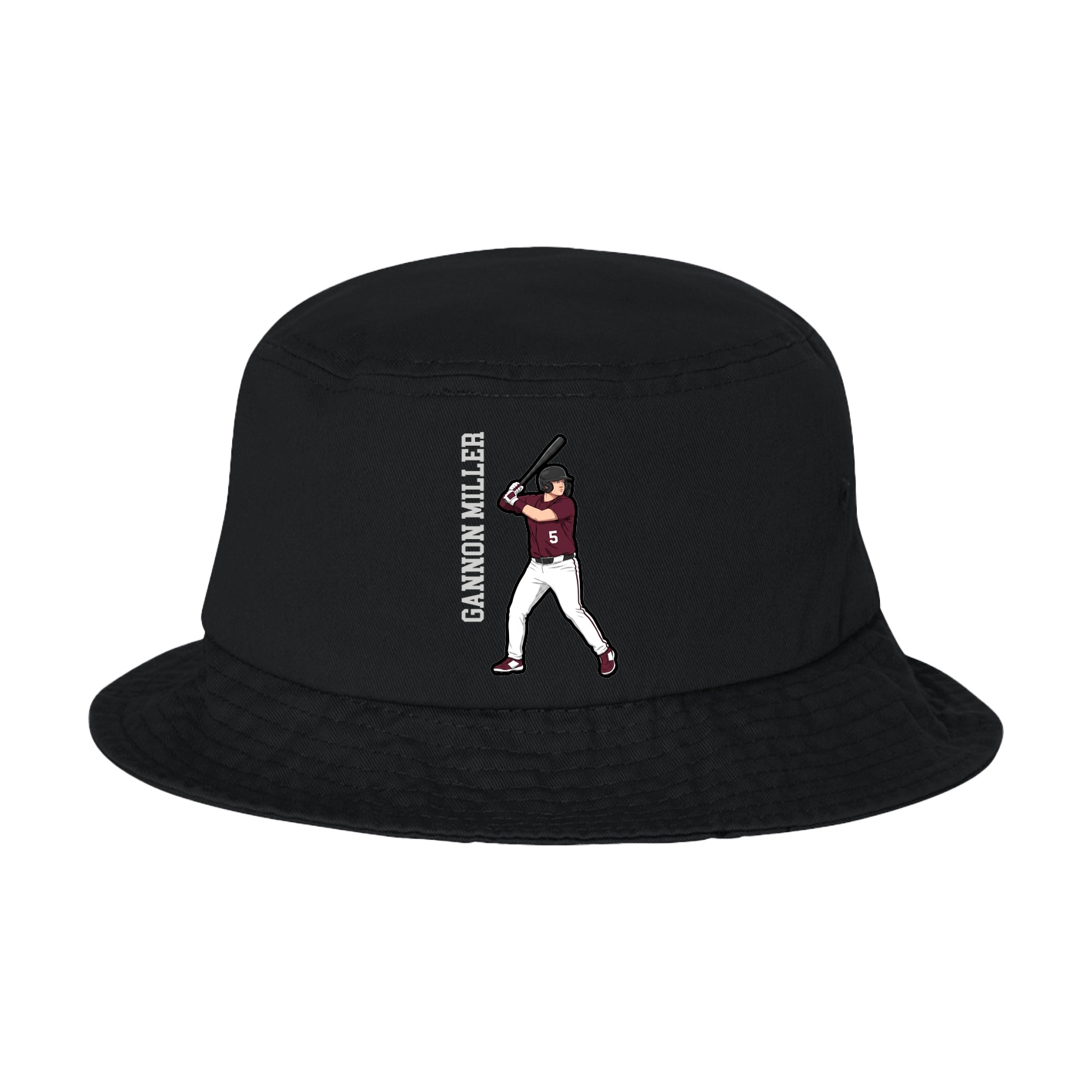 Bucket Cap — Name Vertical in Black