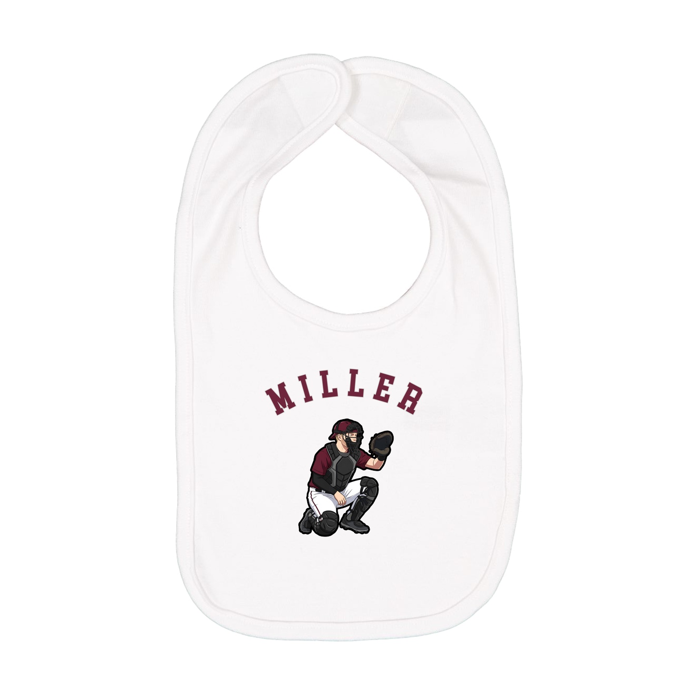 Infant Bib — Shirsey Arch in White