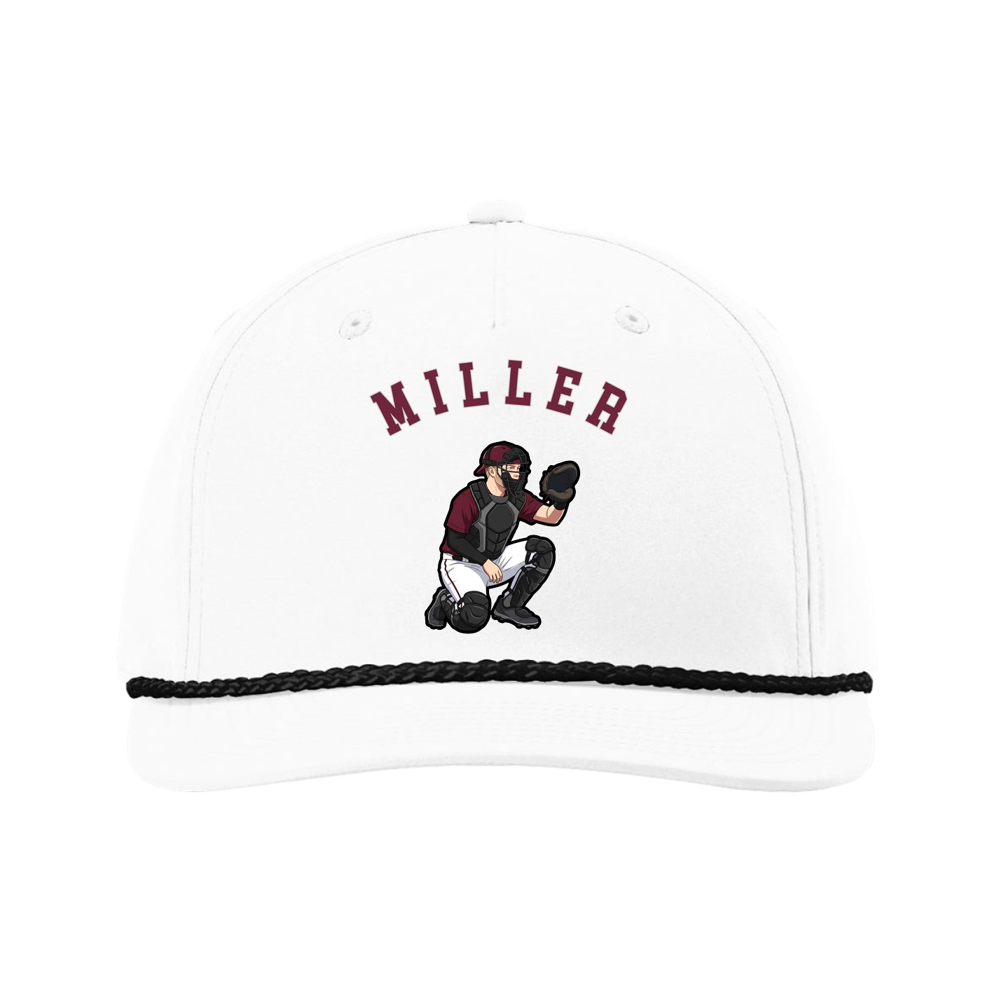 Five-Panel Classic Rope Cap — Shirsey Arch in White