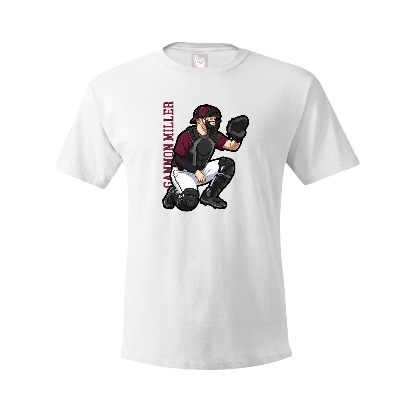Tee — Name Vertical in White