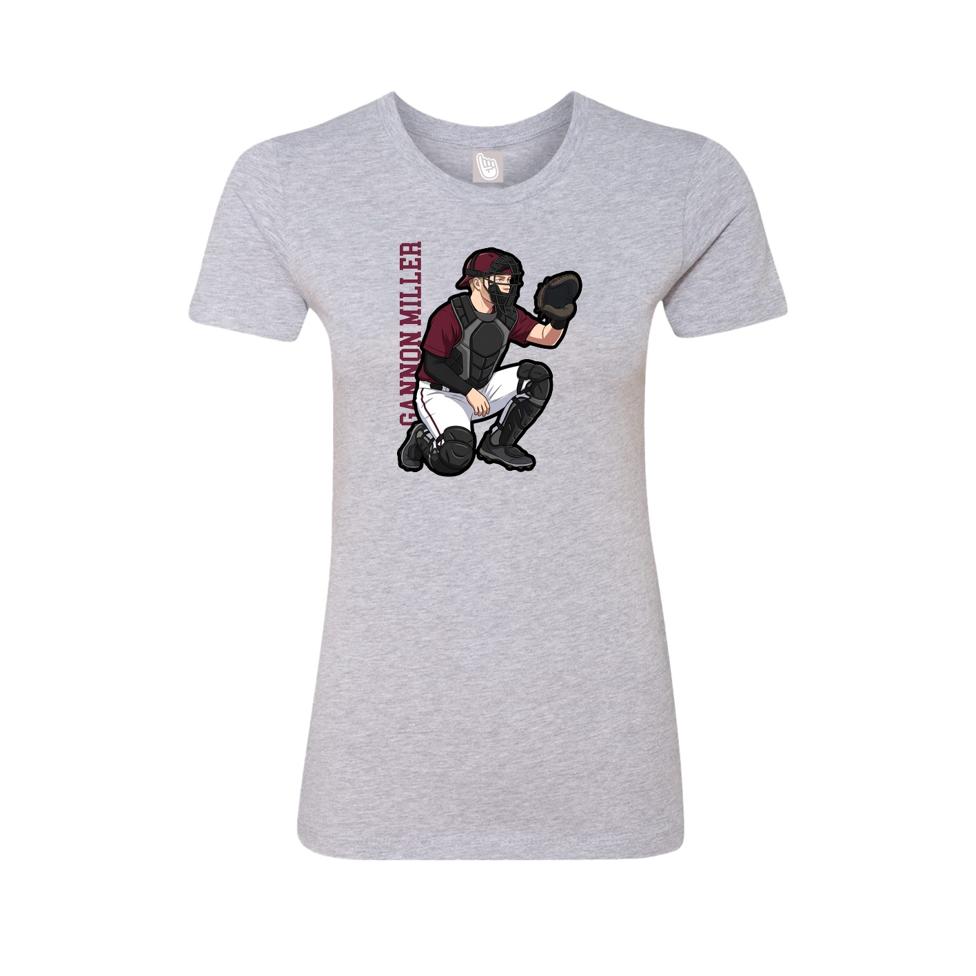 Womens Tee — Name Vertical in Grey