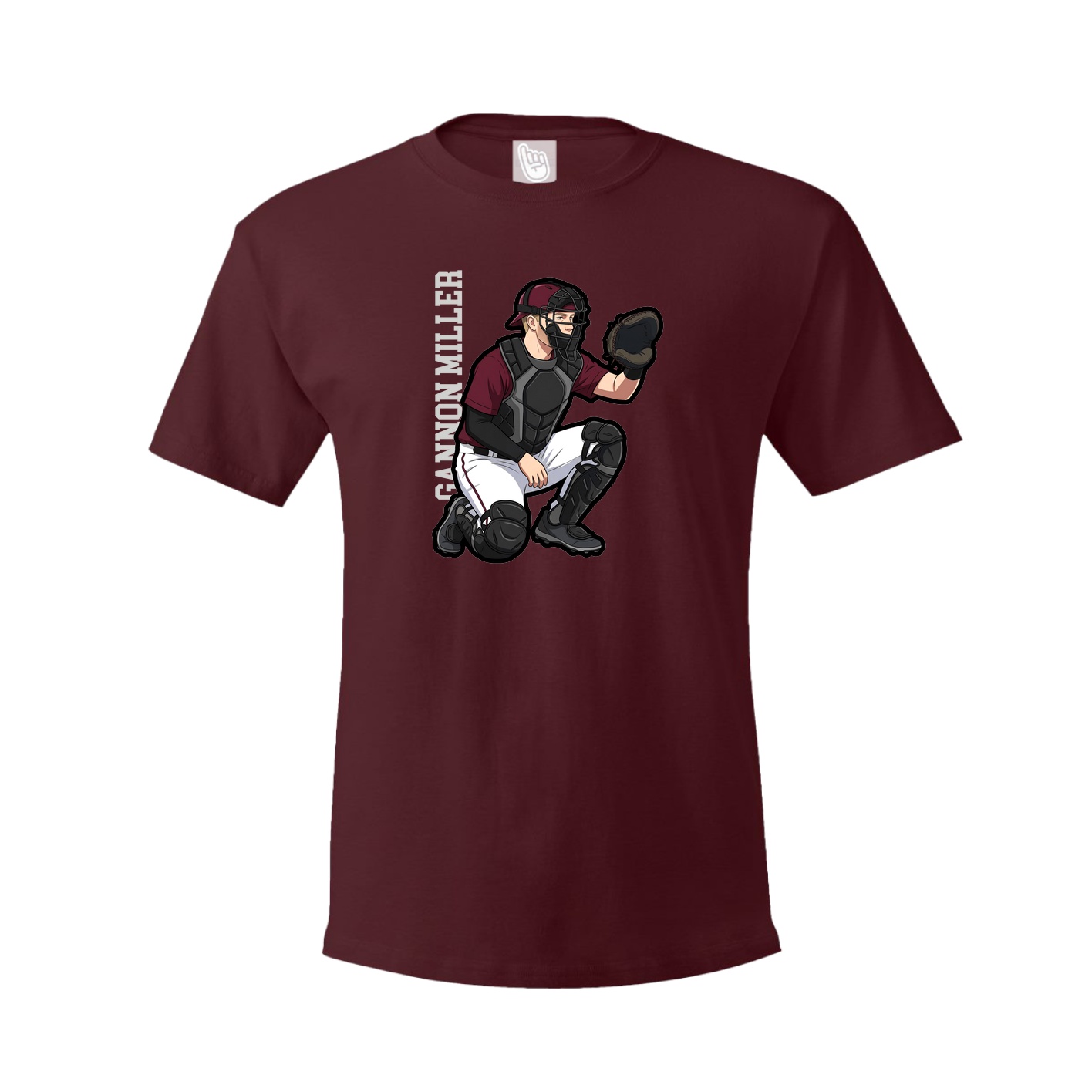 Youth Tee — Name Vertical in Maroon