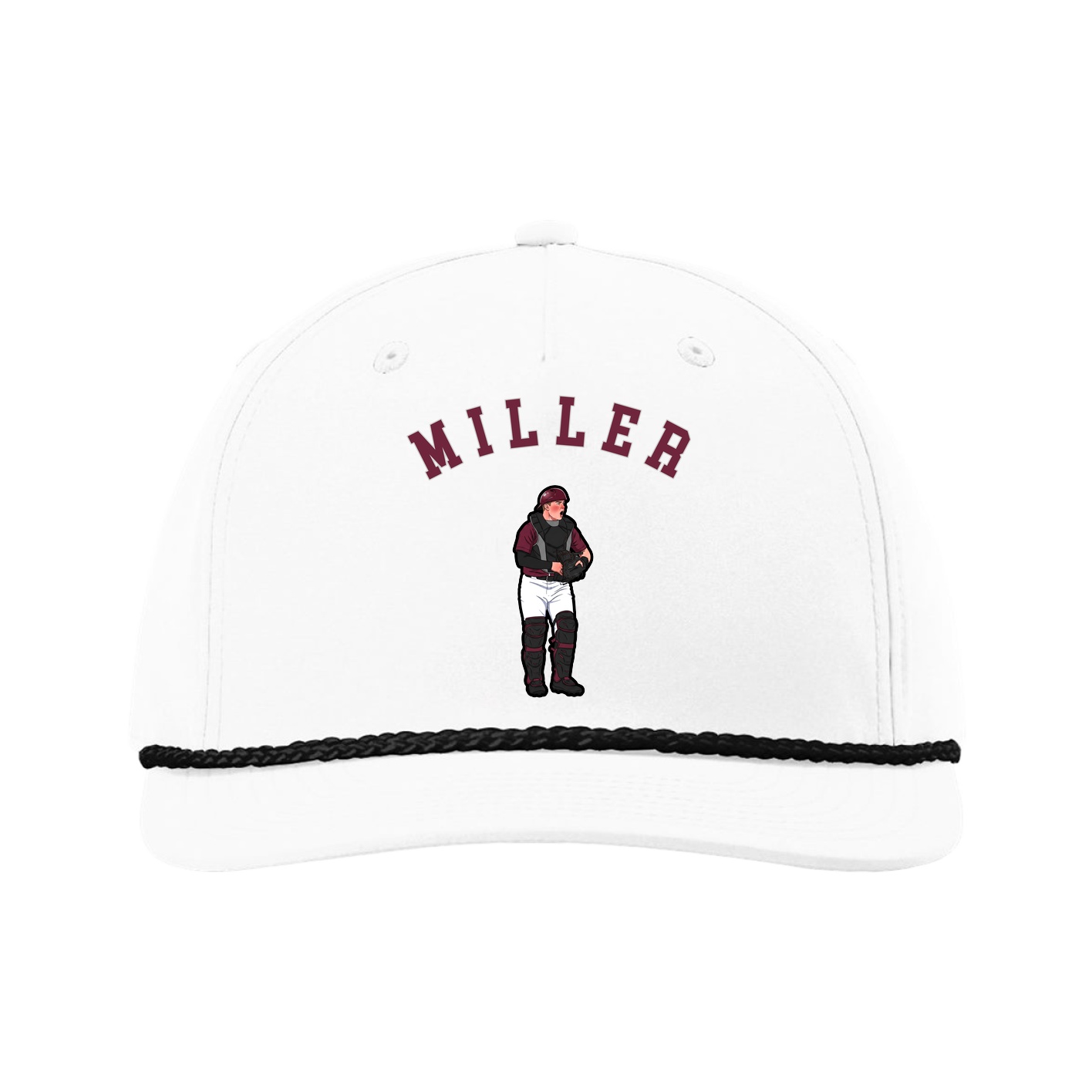 Five-Panel Classic Rope Cap — Shirsey Arch in White