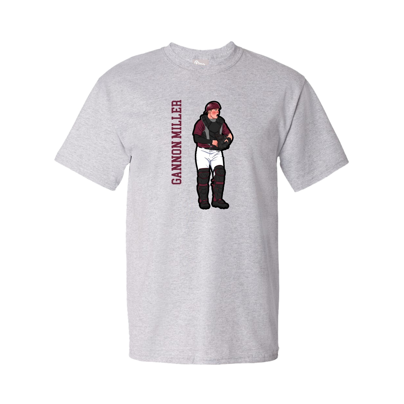 Tee — Name Vertical in Grey