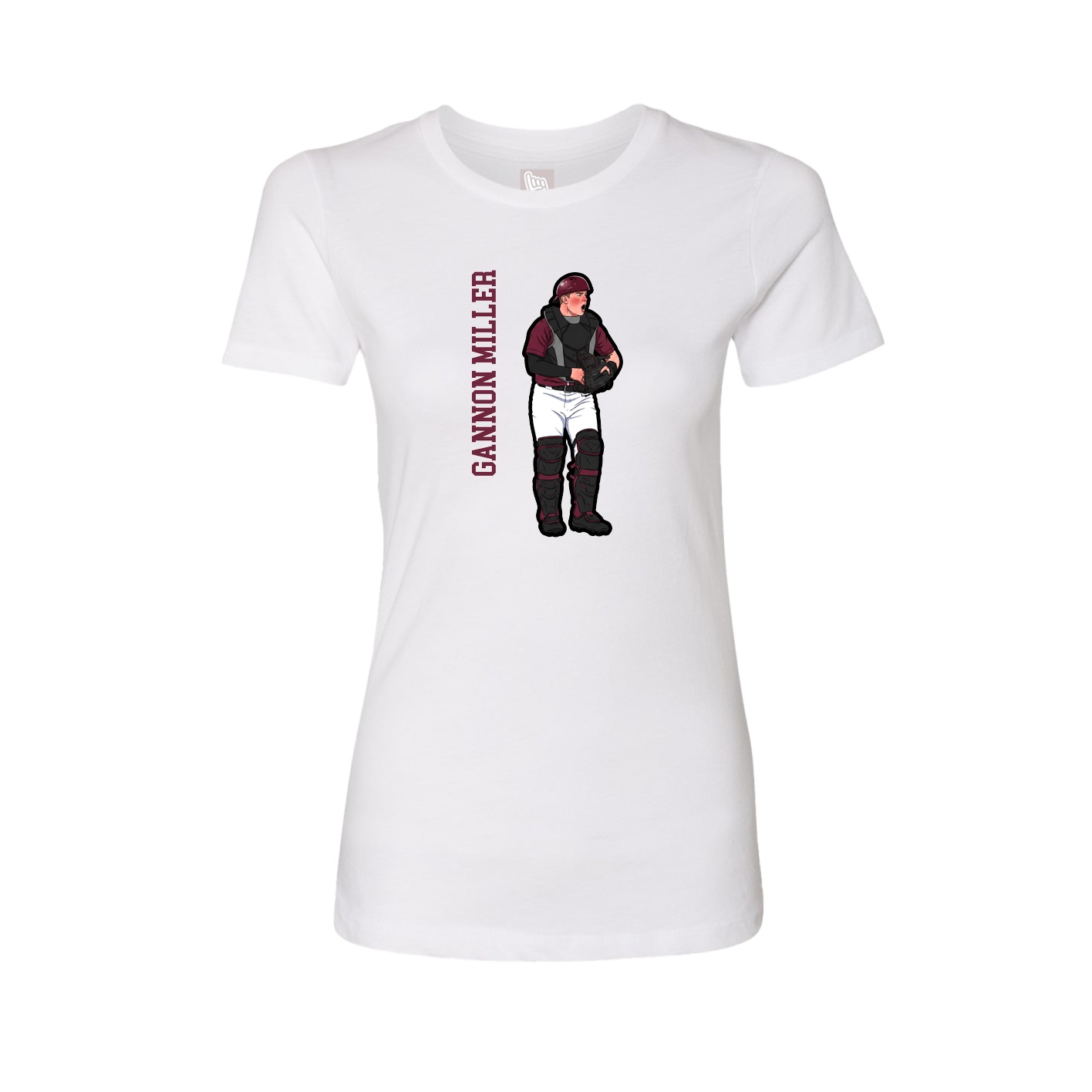 Womens Tee — Name Vertical in White