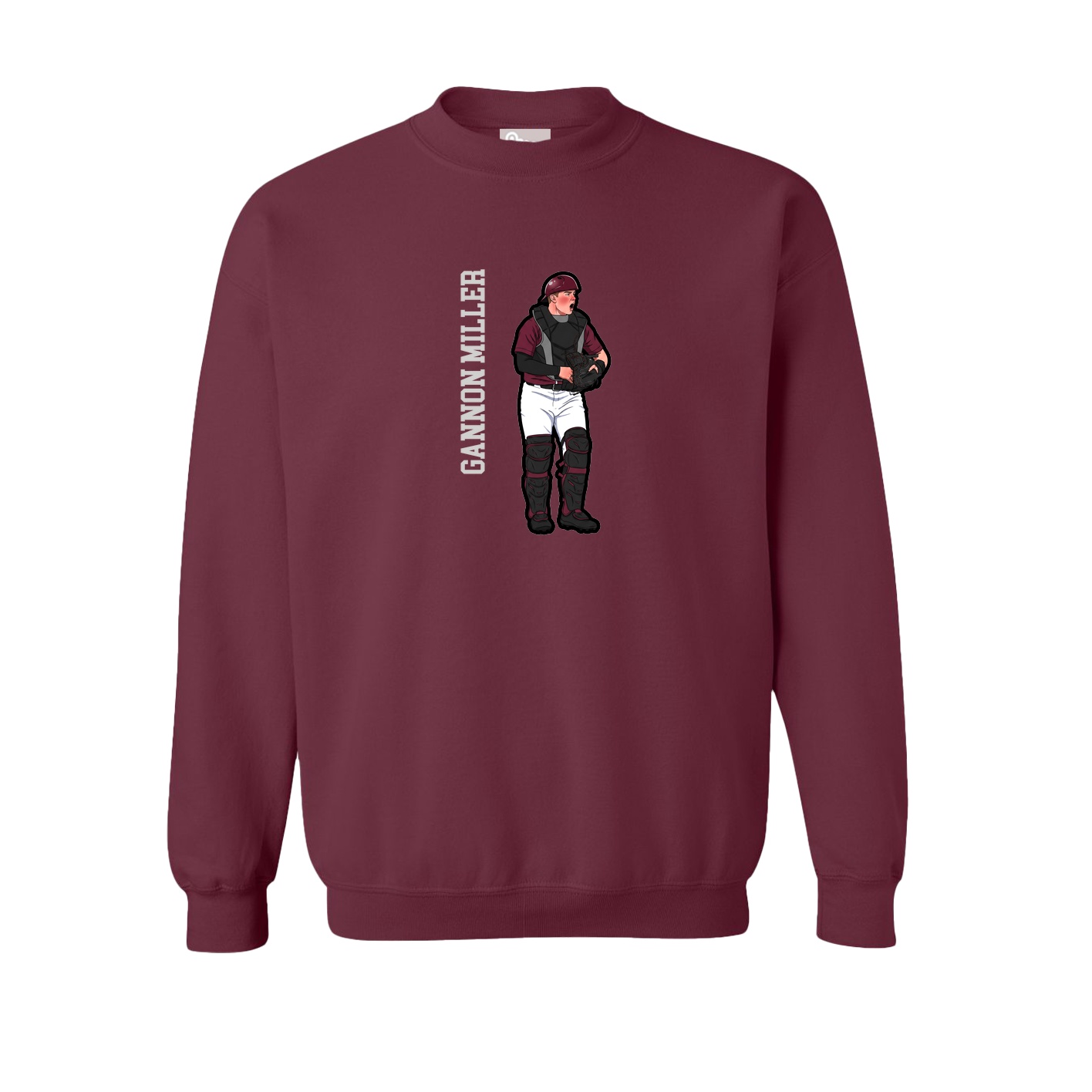 Fleece Crew — Name Vertical in Maroon