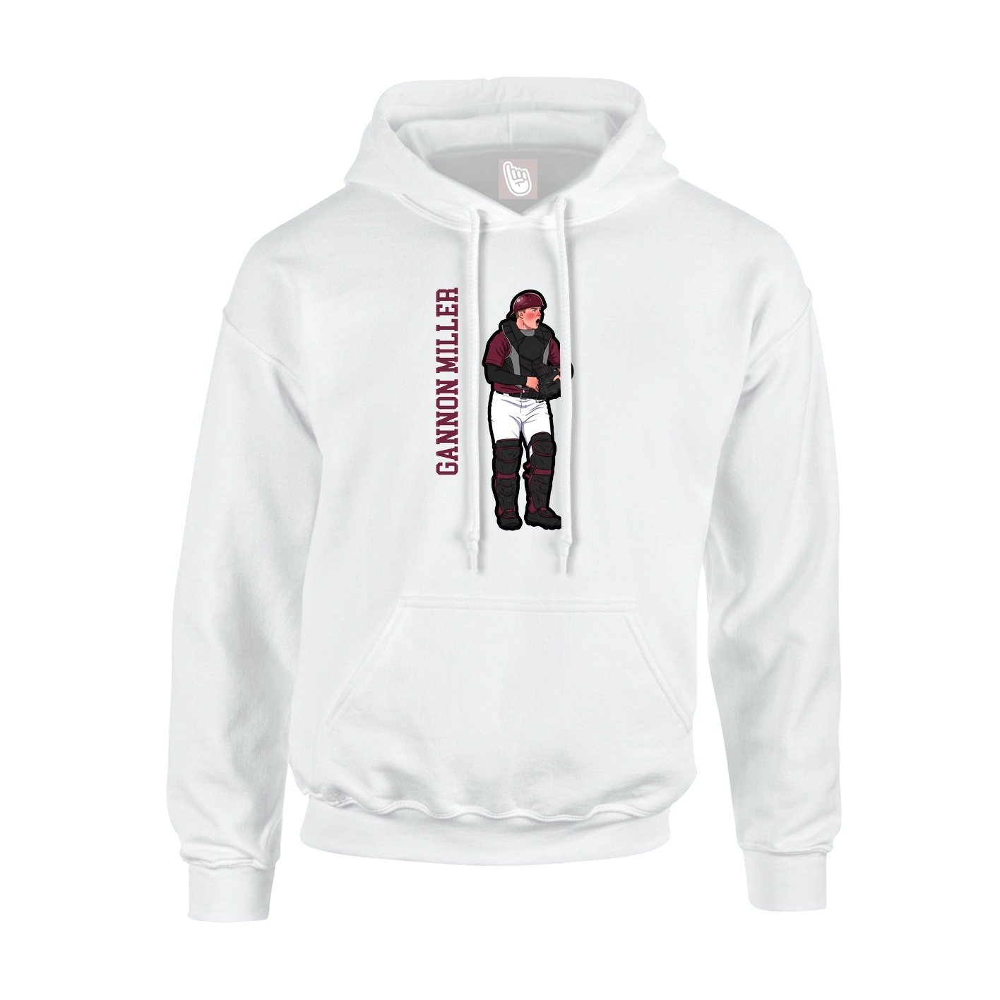 Youth Hoodie — Name Vertical in White