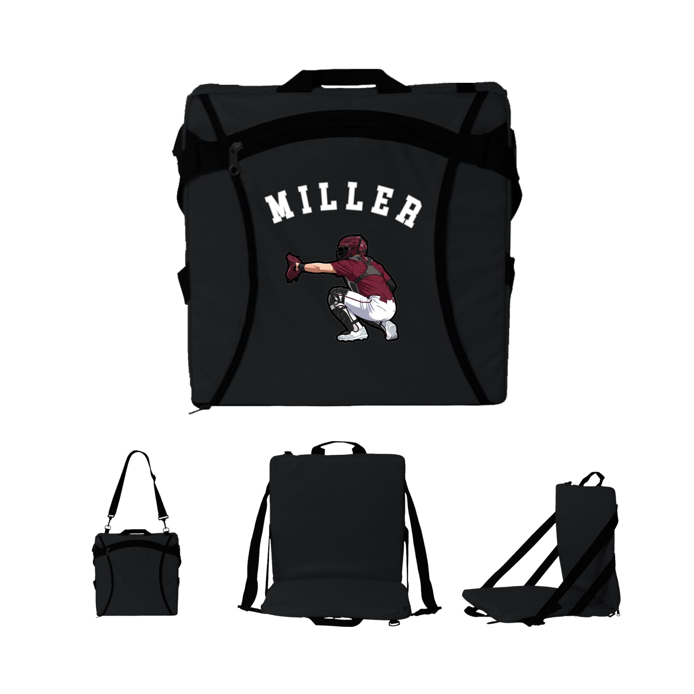 Folding Stadium Seat — Shirsey Arch in Black