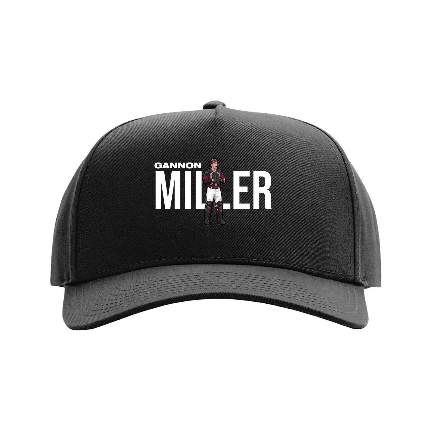 Full Fabric Five-Panel Champ Cap — Player Name in Black