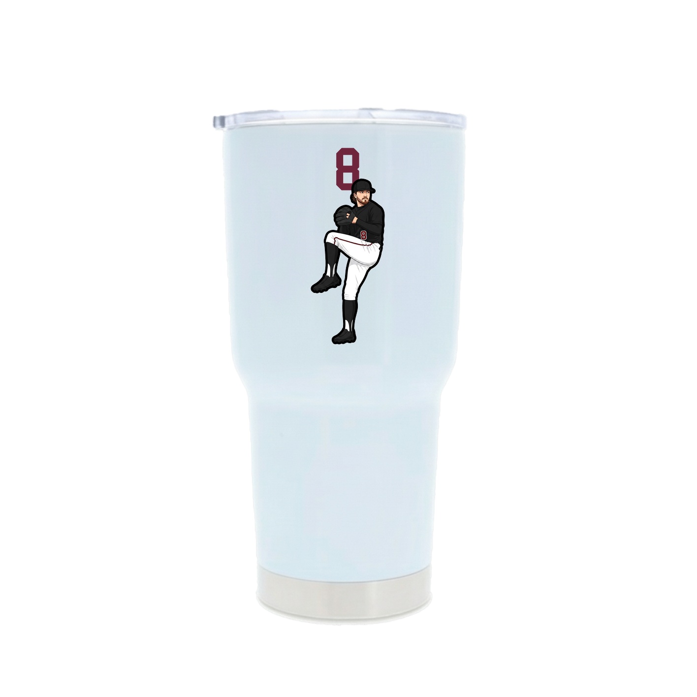 30oz Stainless Steel Tumbler — Number Top in White