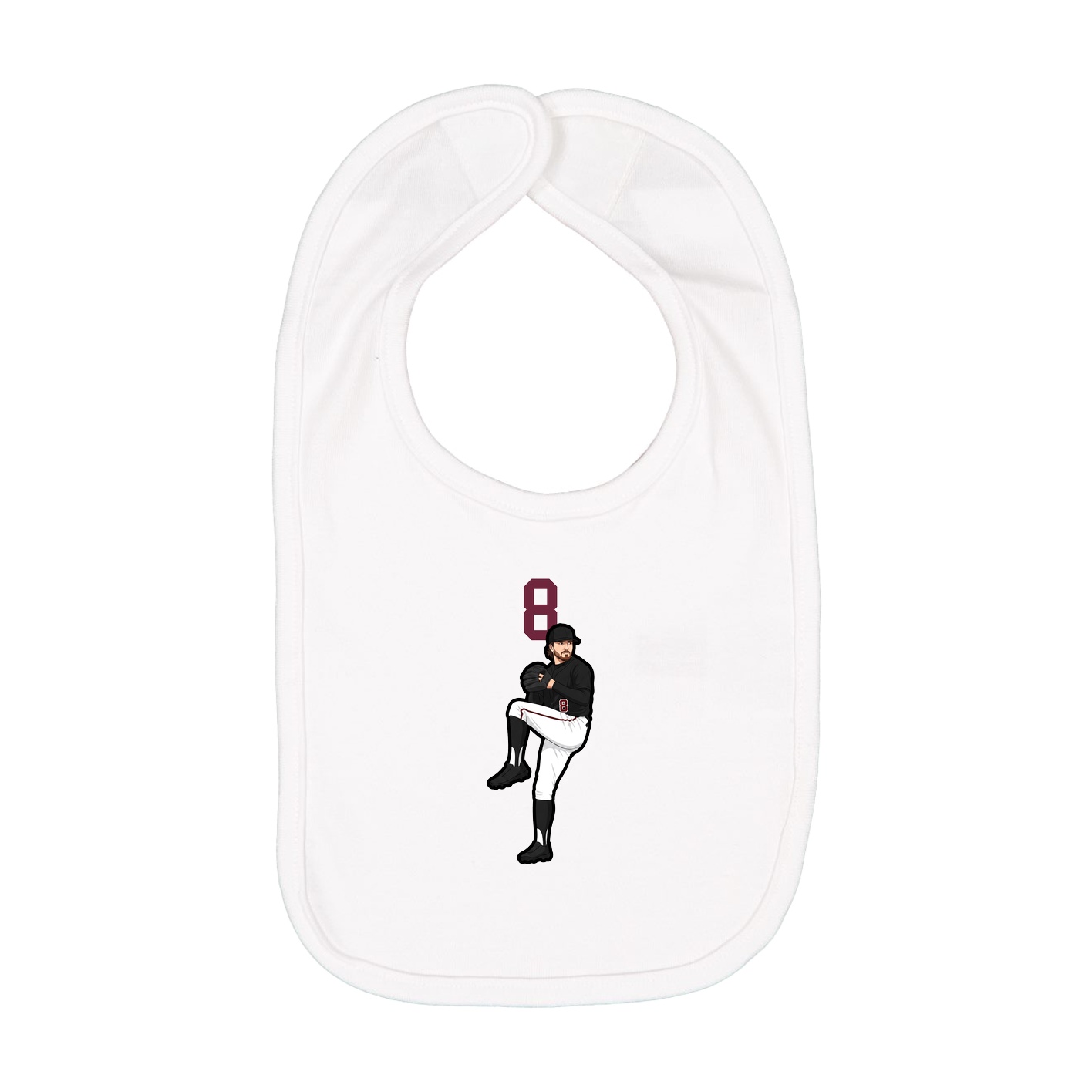Infant Bib — Number Top in White