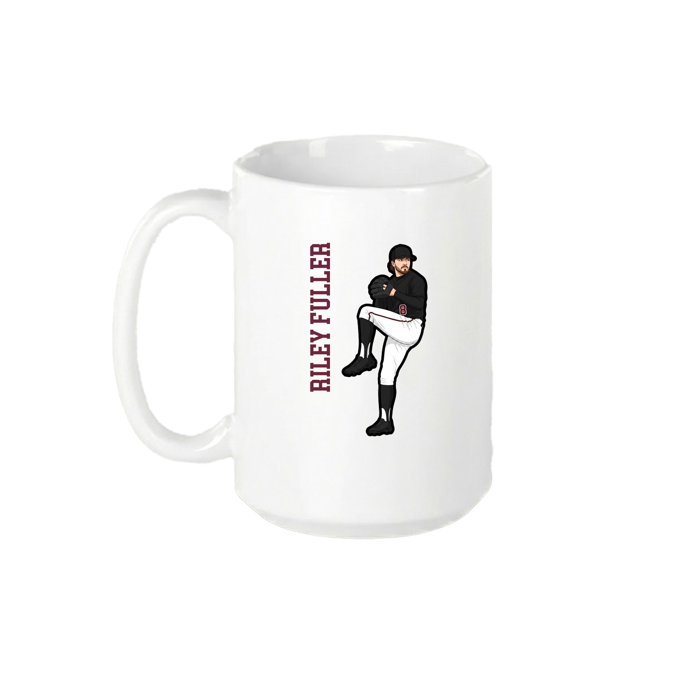 15oz Coffee Mug — Name Vertical in White