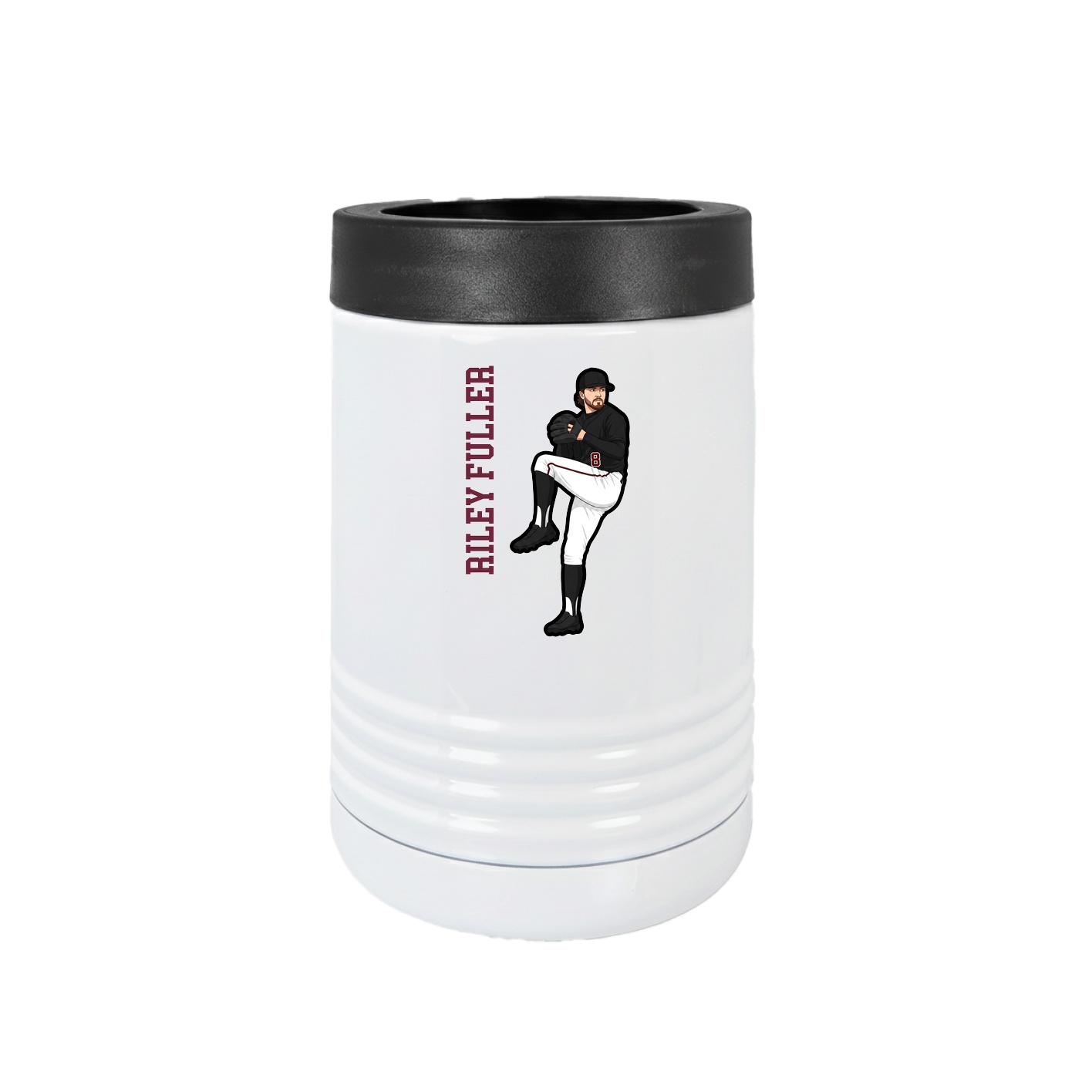 Beverage Holder — Name Vertical in White