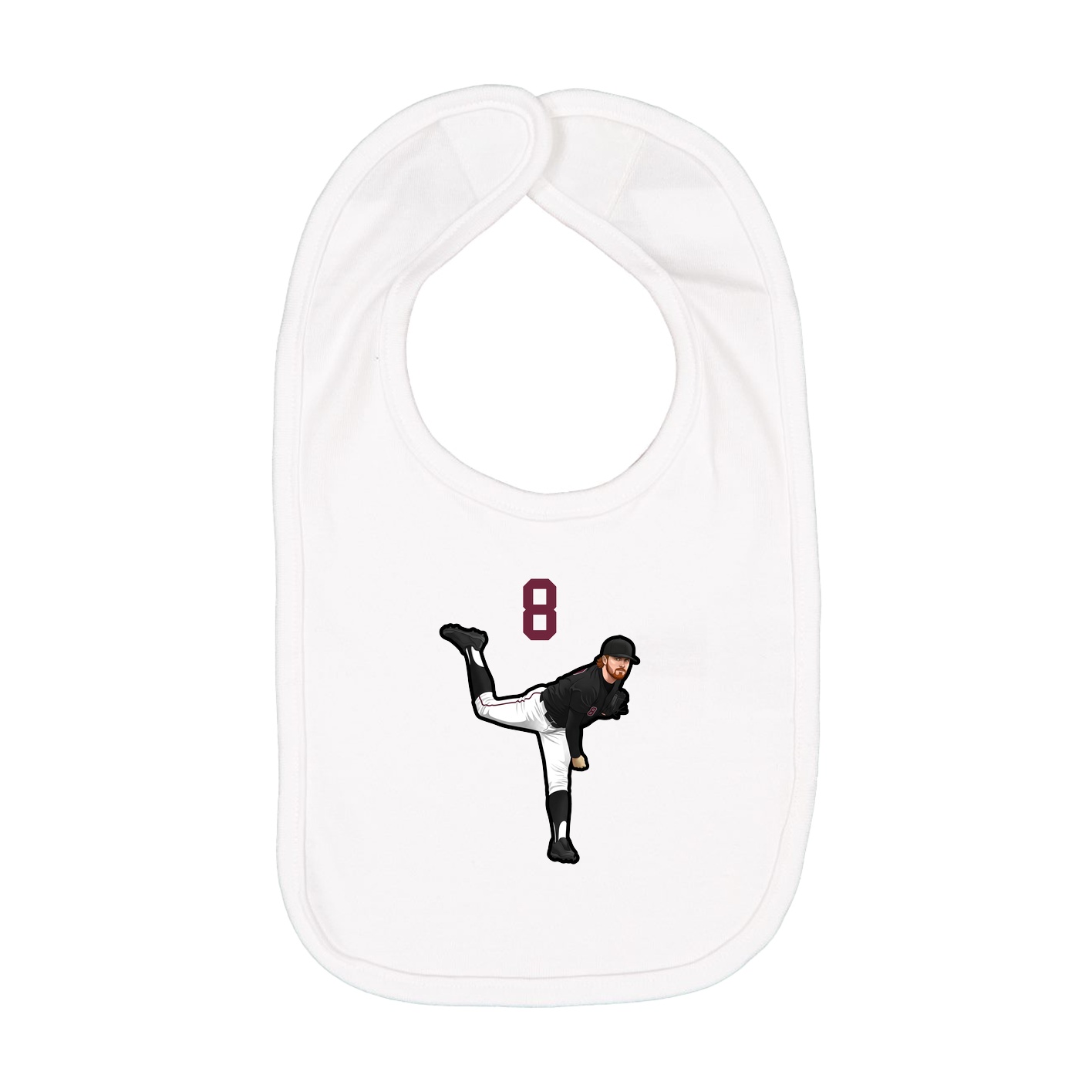 Infant Bib — Number Top in White