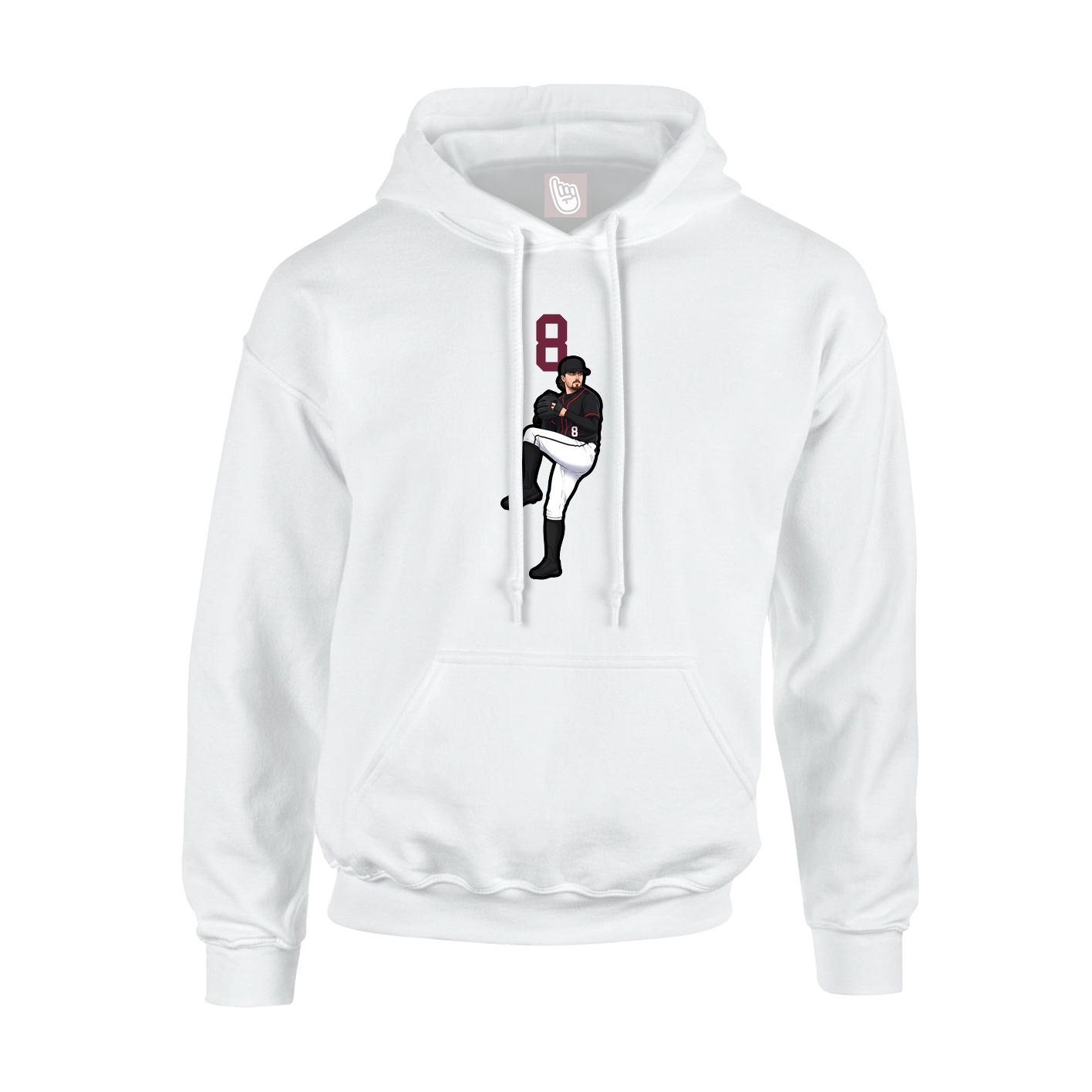 Hoodie — Number Top in White