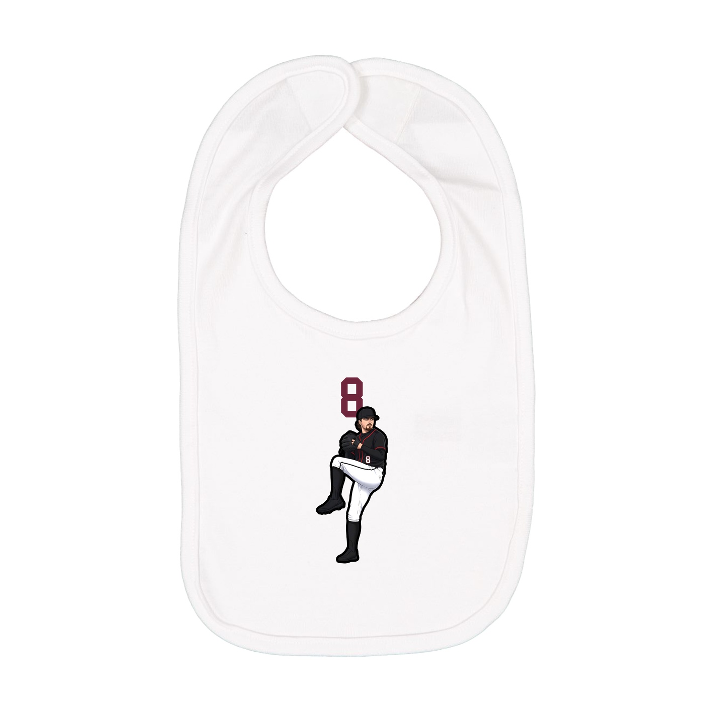 Infant Bib — Number Top in White