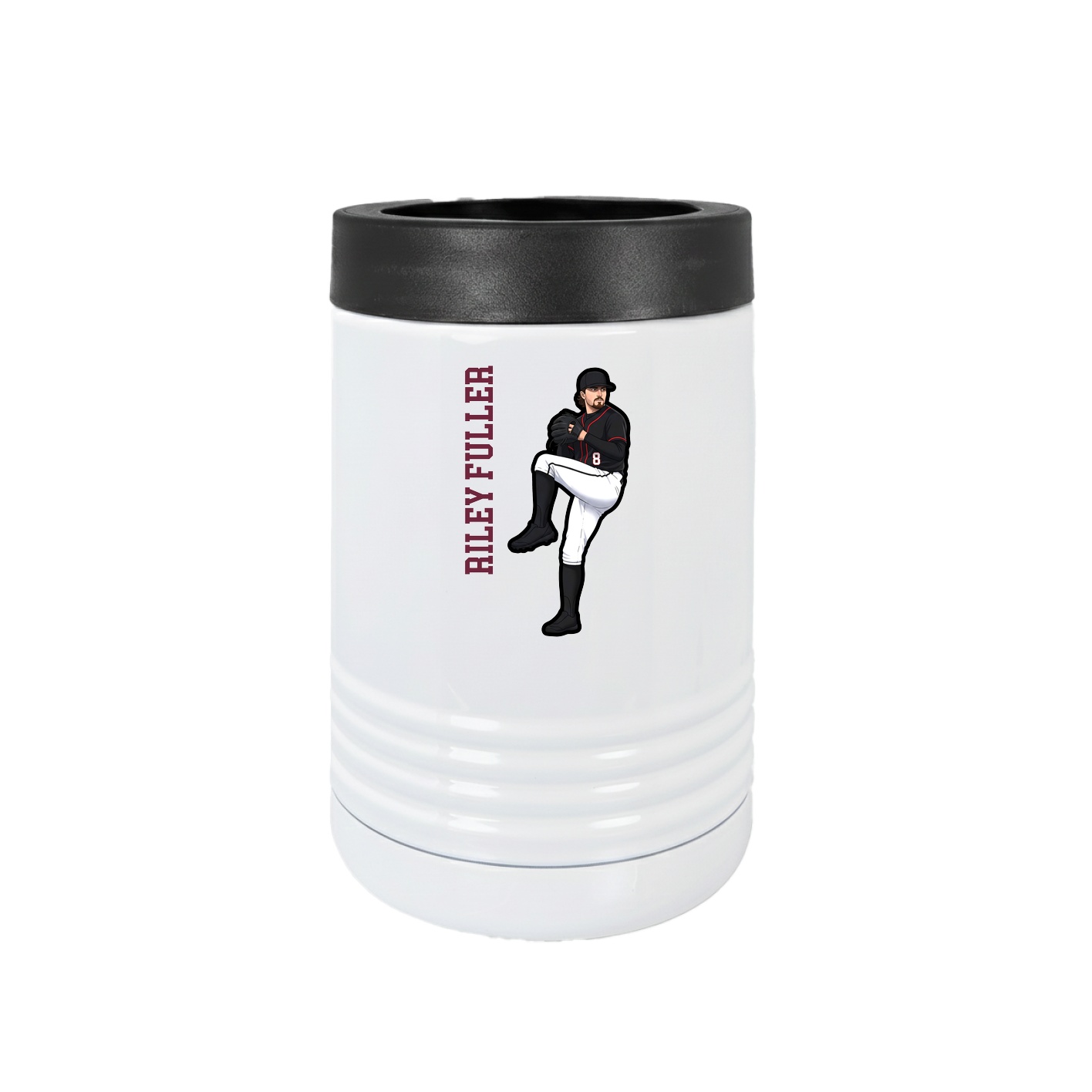 Beverage Holder — Name Vertical in White