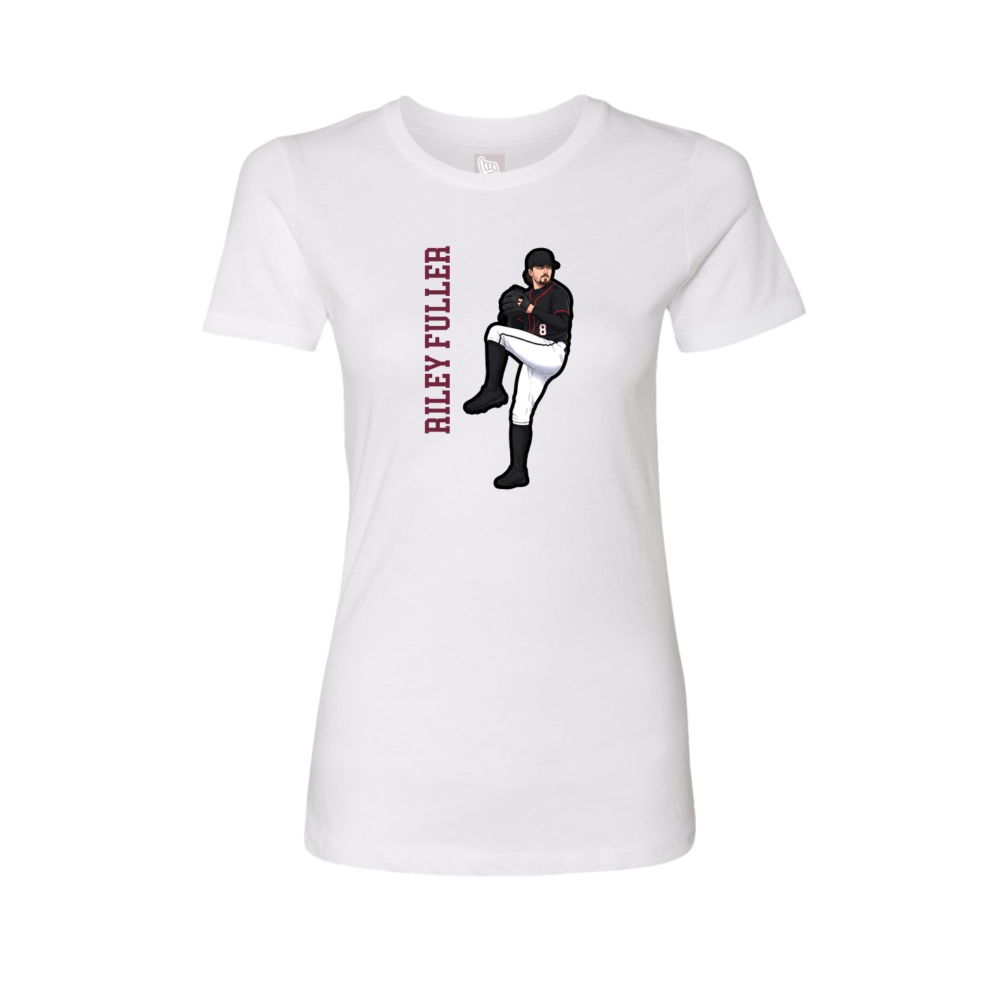 Womens Tee — Name Vertical in White
