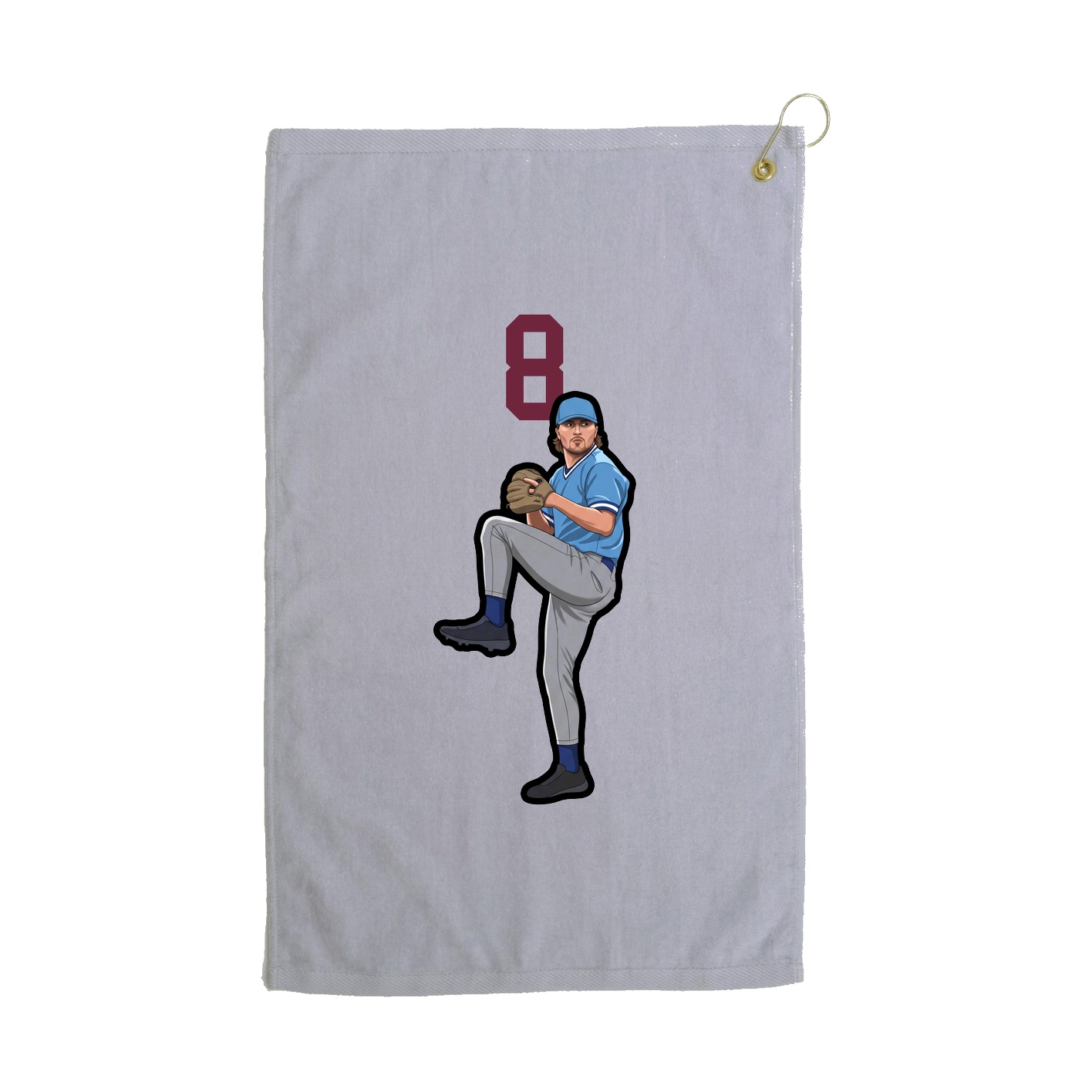 Golf Towel — Number Top in Grey