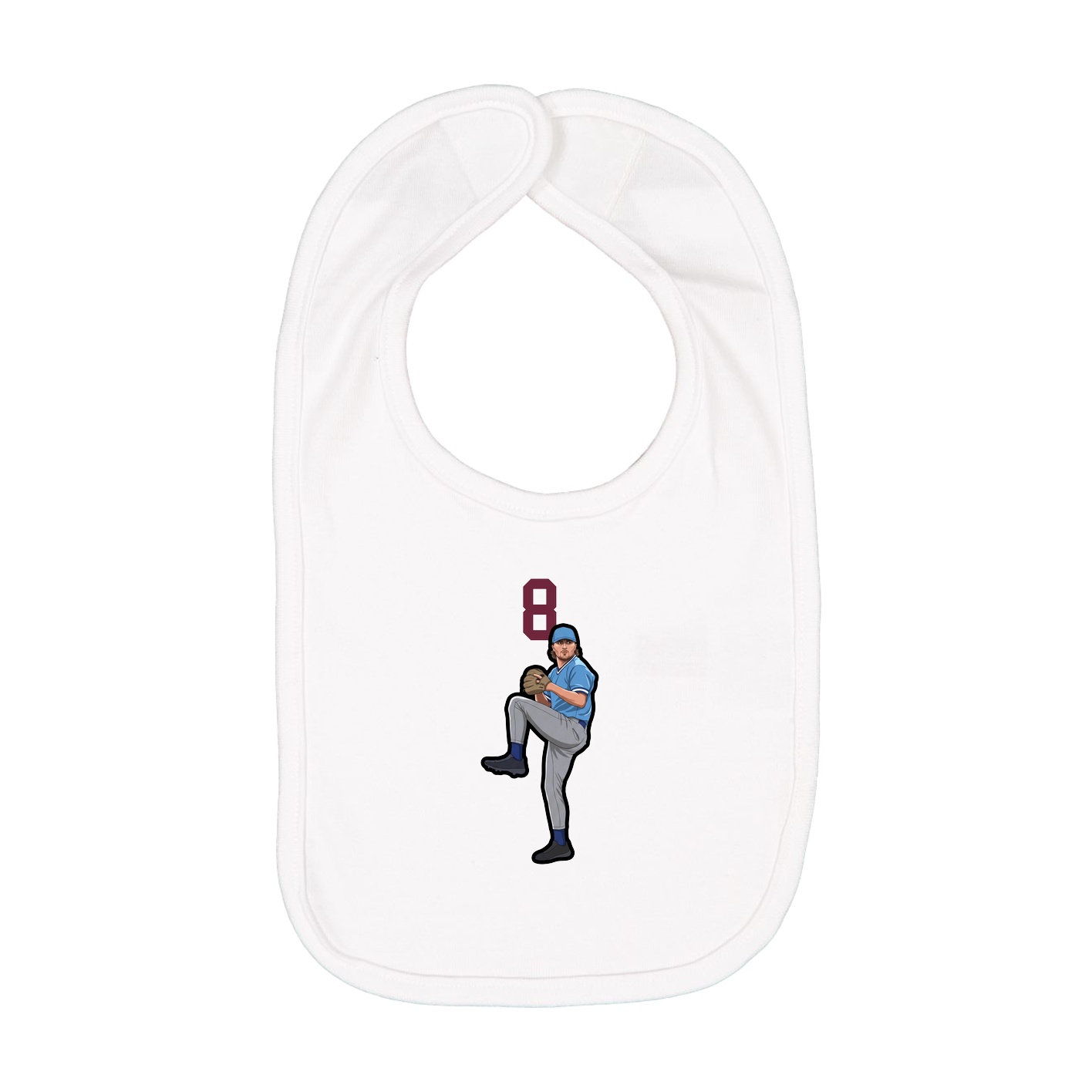 Infant Bib — Number Top in White