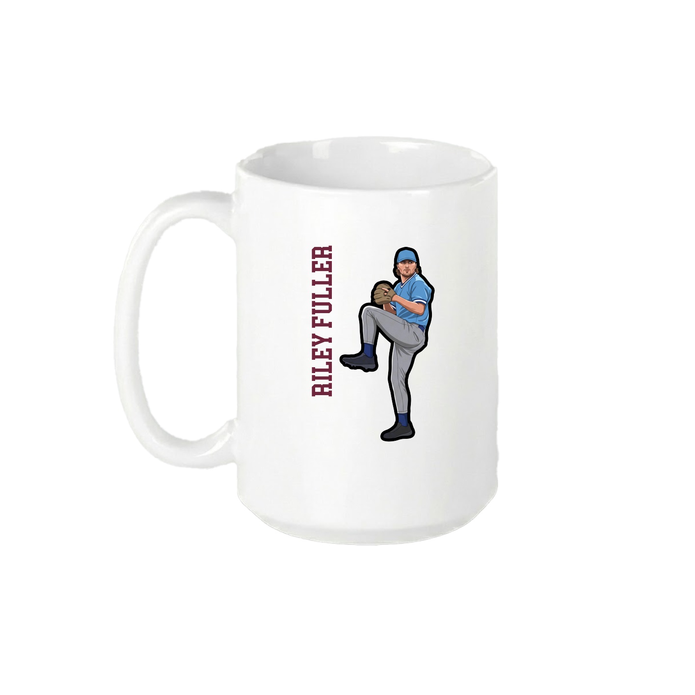 15oz Coffee Mug — Name Vertical in White