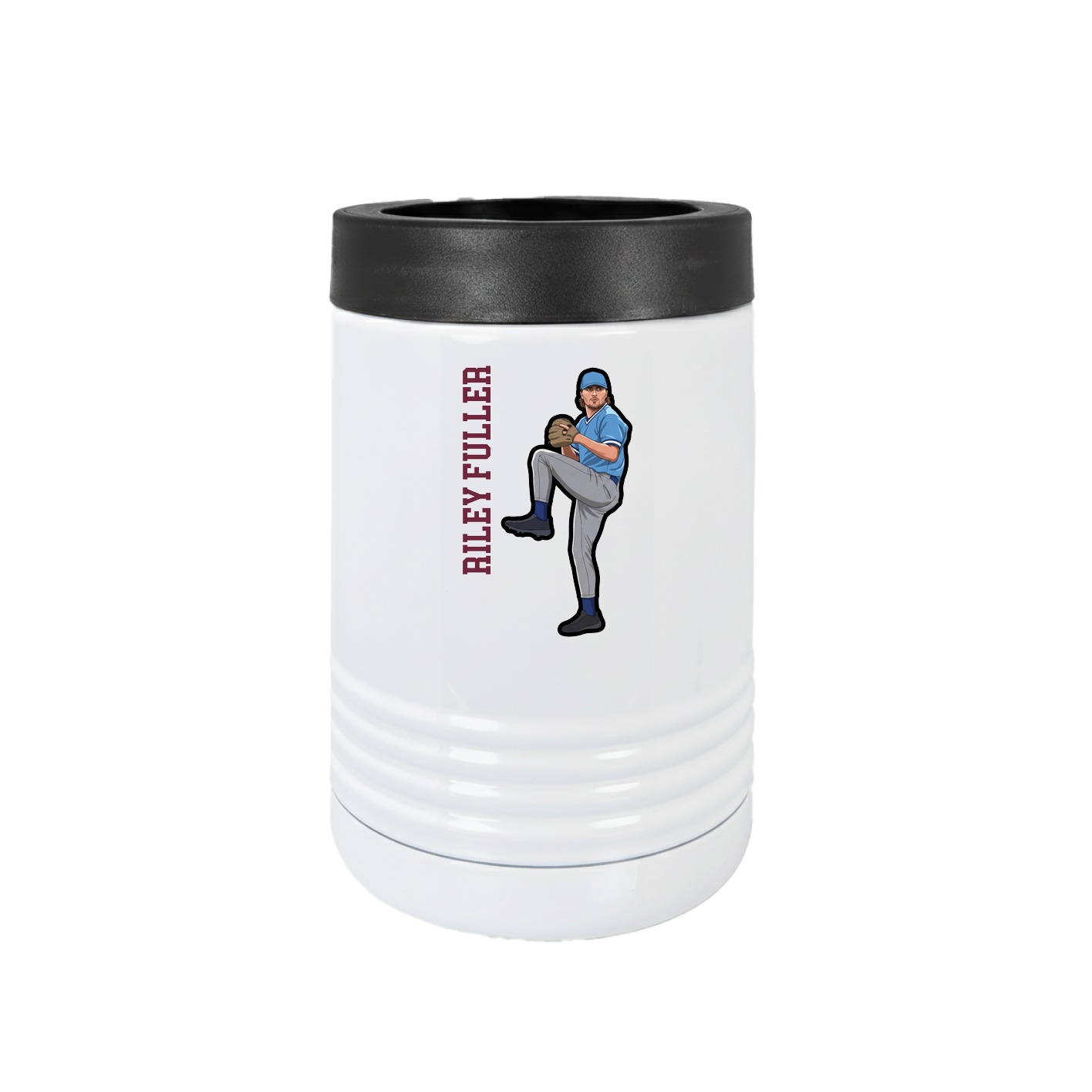 Beverage Holder — Name Vertical in White