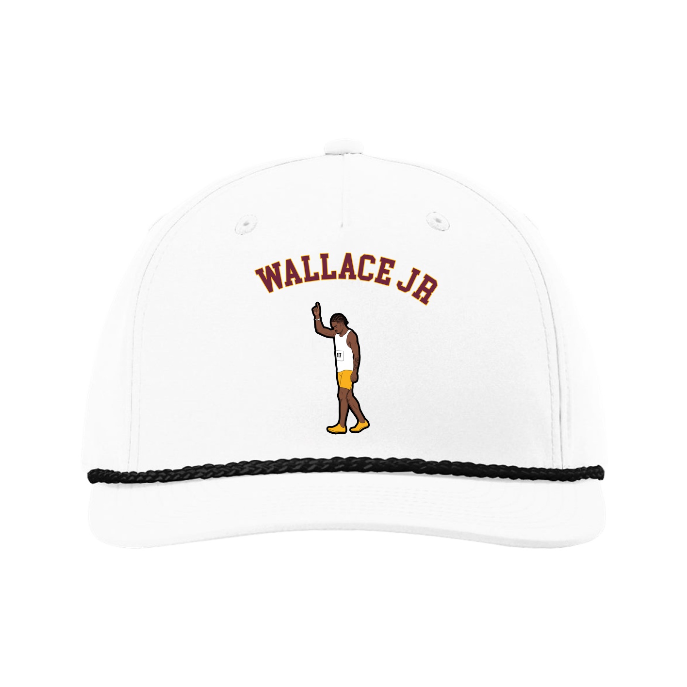 Five-Panel Classic Rope Cap — Shirsey Arch in White