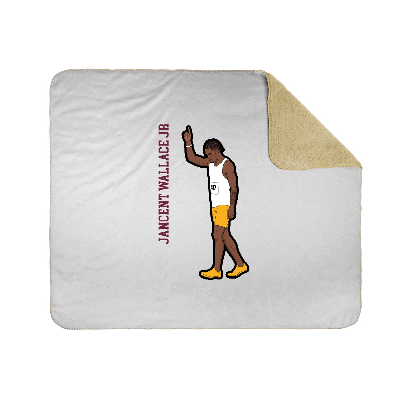 Throw Blanket — Name Vertical in White