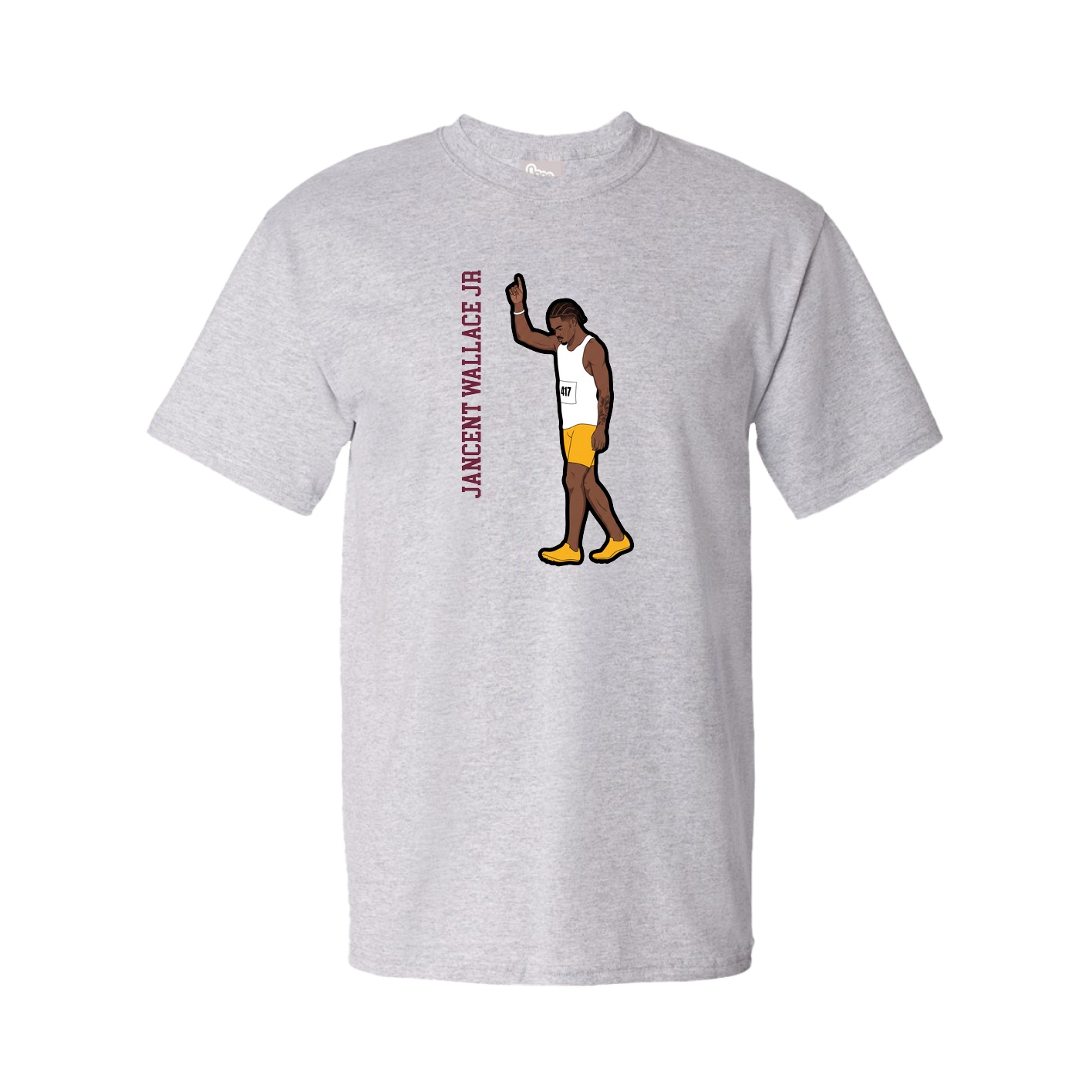 Youth Tee — Name Vertical in Grey