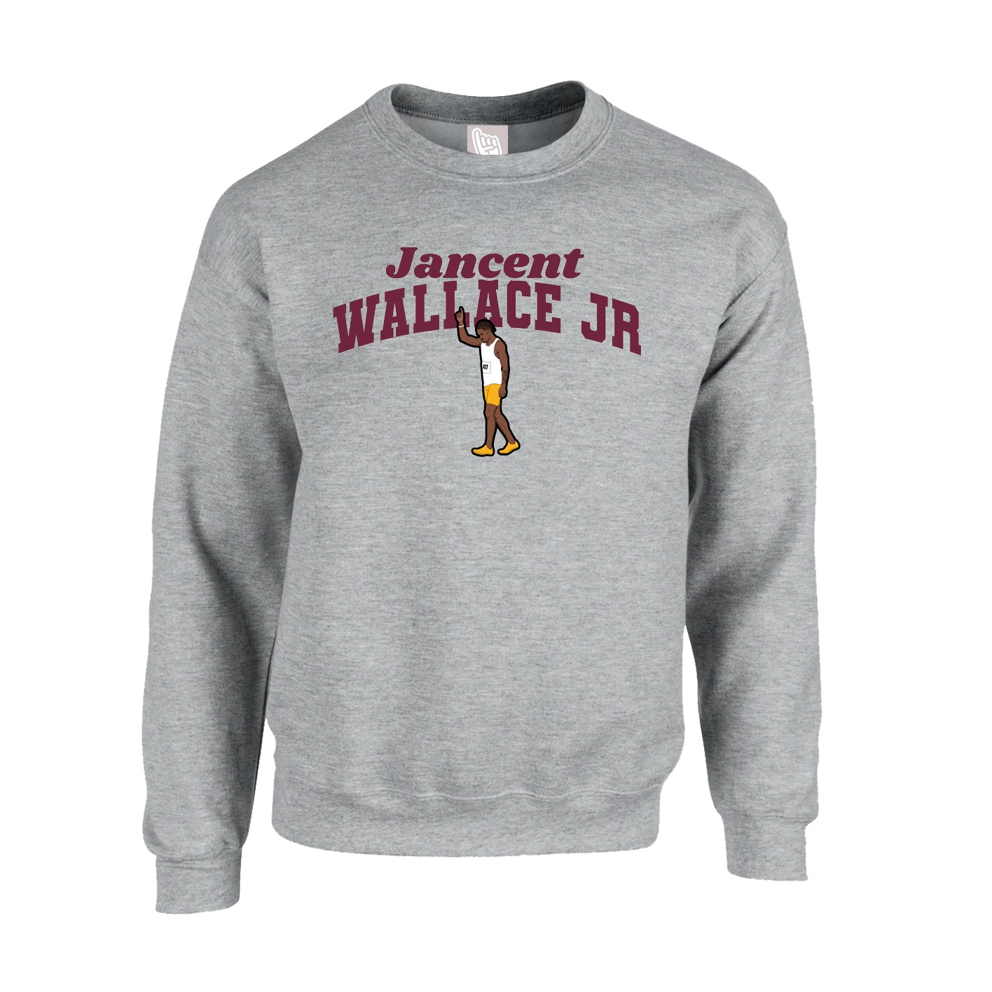 Fleece Crew — Signature Arch in Grey