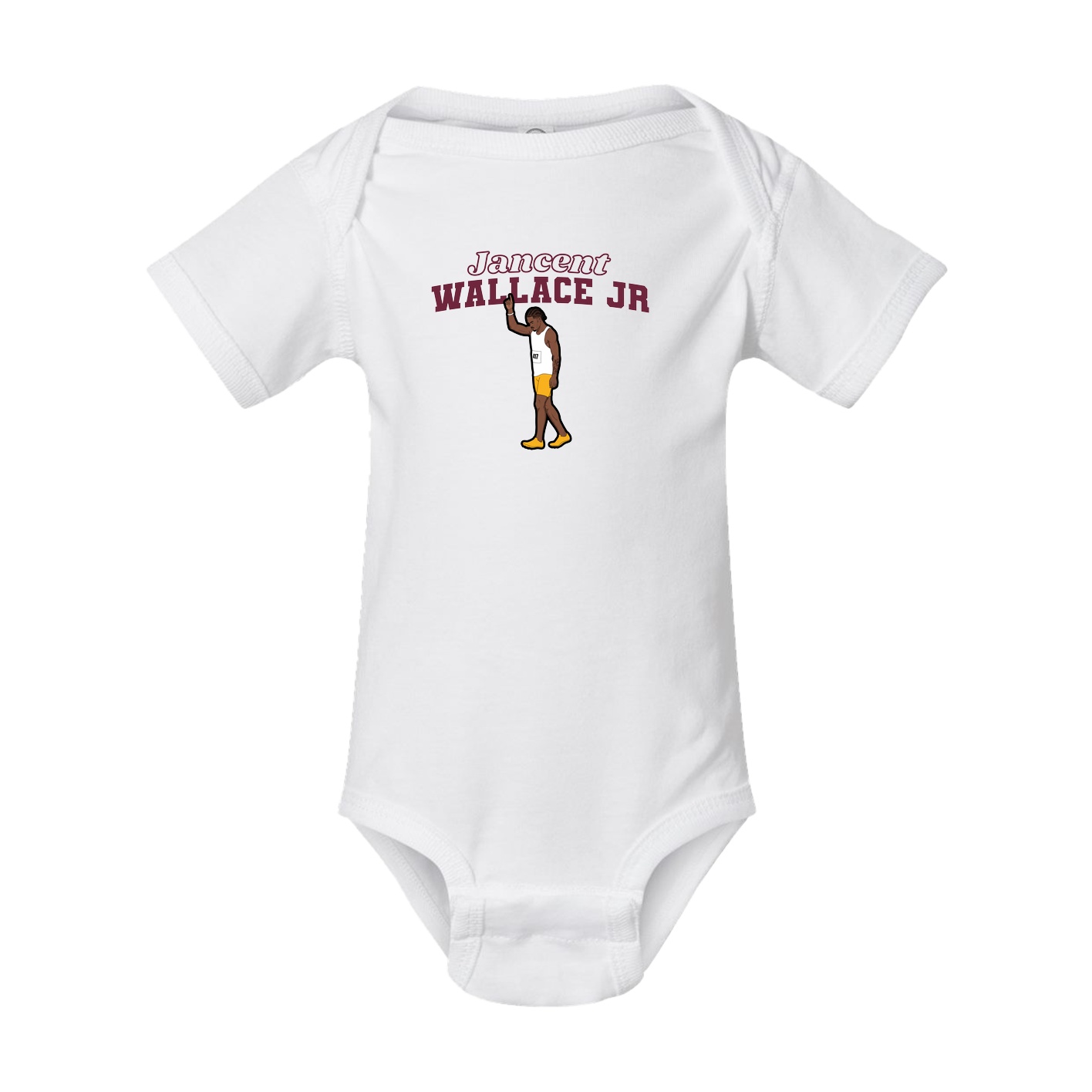 Baby Onesie — Name Arch in White