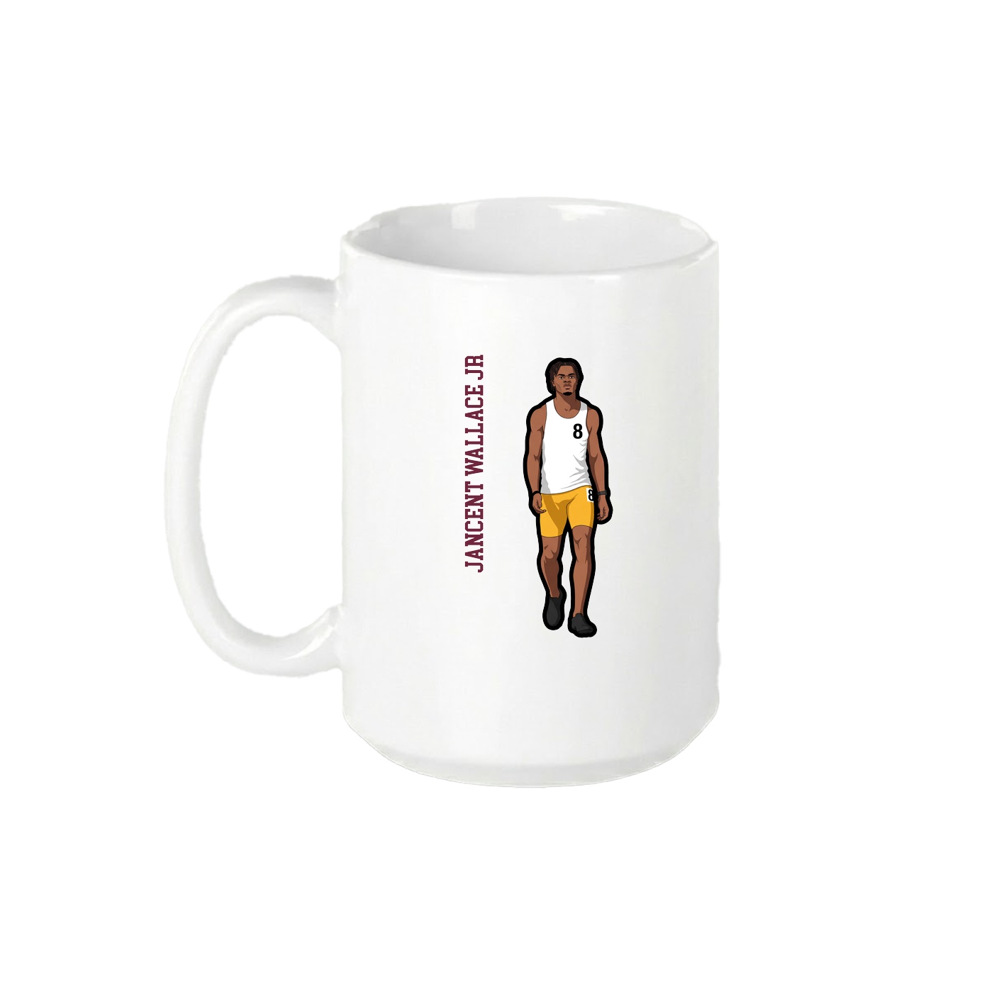 15oz Coffee Mug — Name Vertical in White