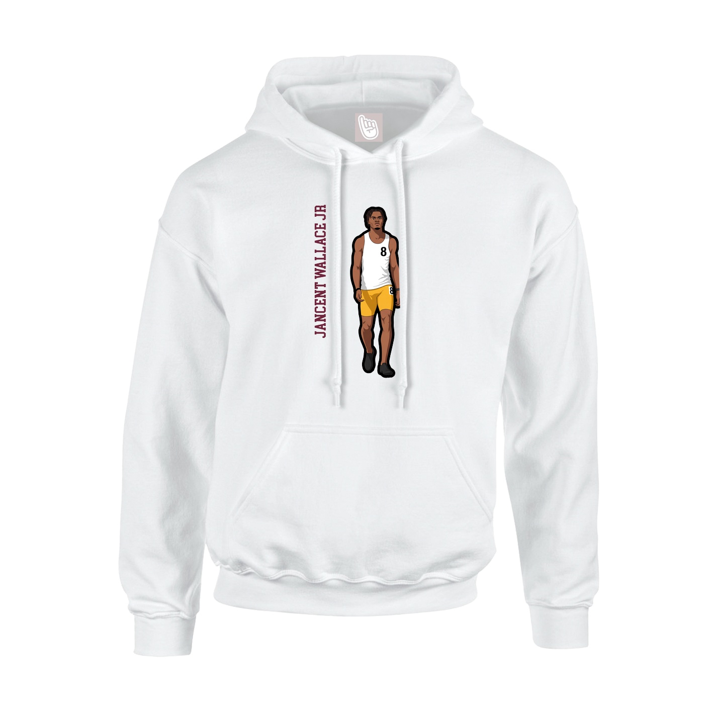 Hoodie — Name Vertical in White