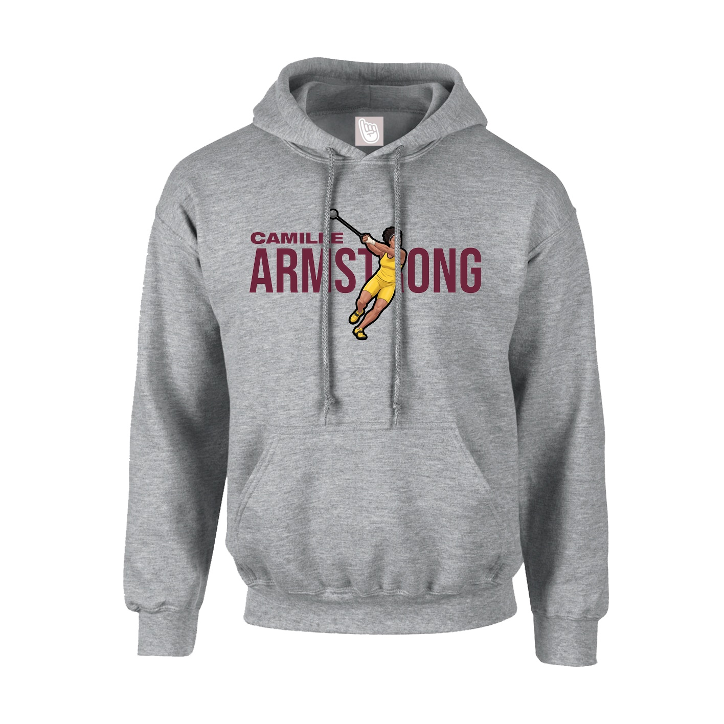 Youth Hoodie — Player Name in Grey