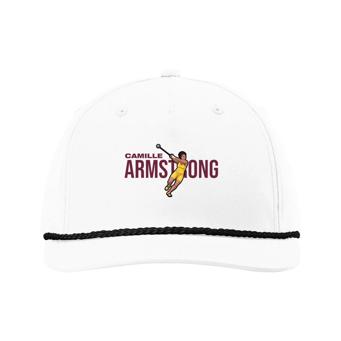 Five-Panel Classic Rope Cap — Player Name in White