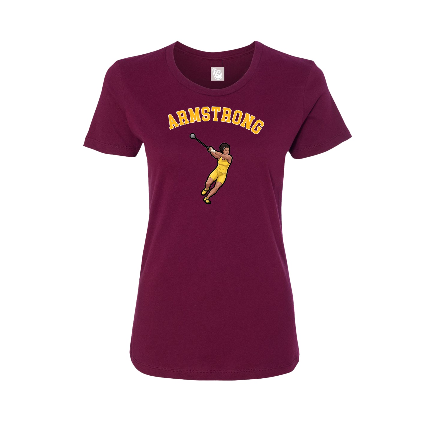Fitted Women's Tee — Shirsey Arch in Maroon