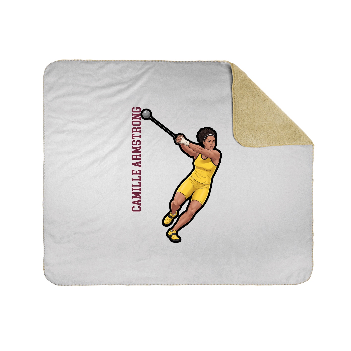 Throw Blanket — Name Vertical in White