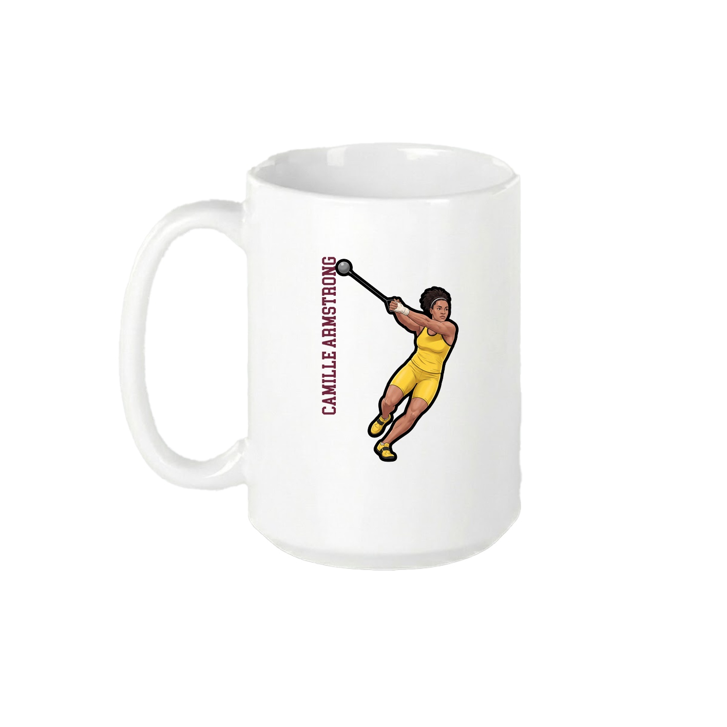 15oz Coffee Mug — Name Vertical in White