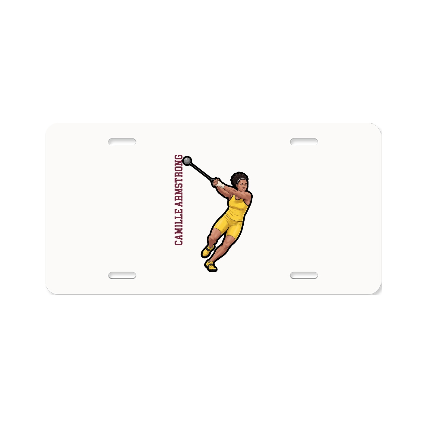 License Plate — Name Vertical in Classic