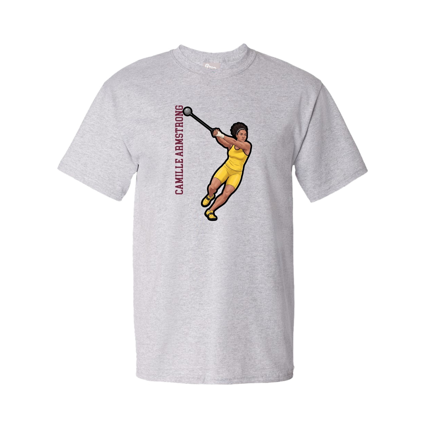 Tee — Name Vertical in Grey