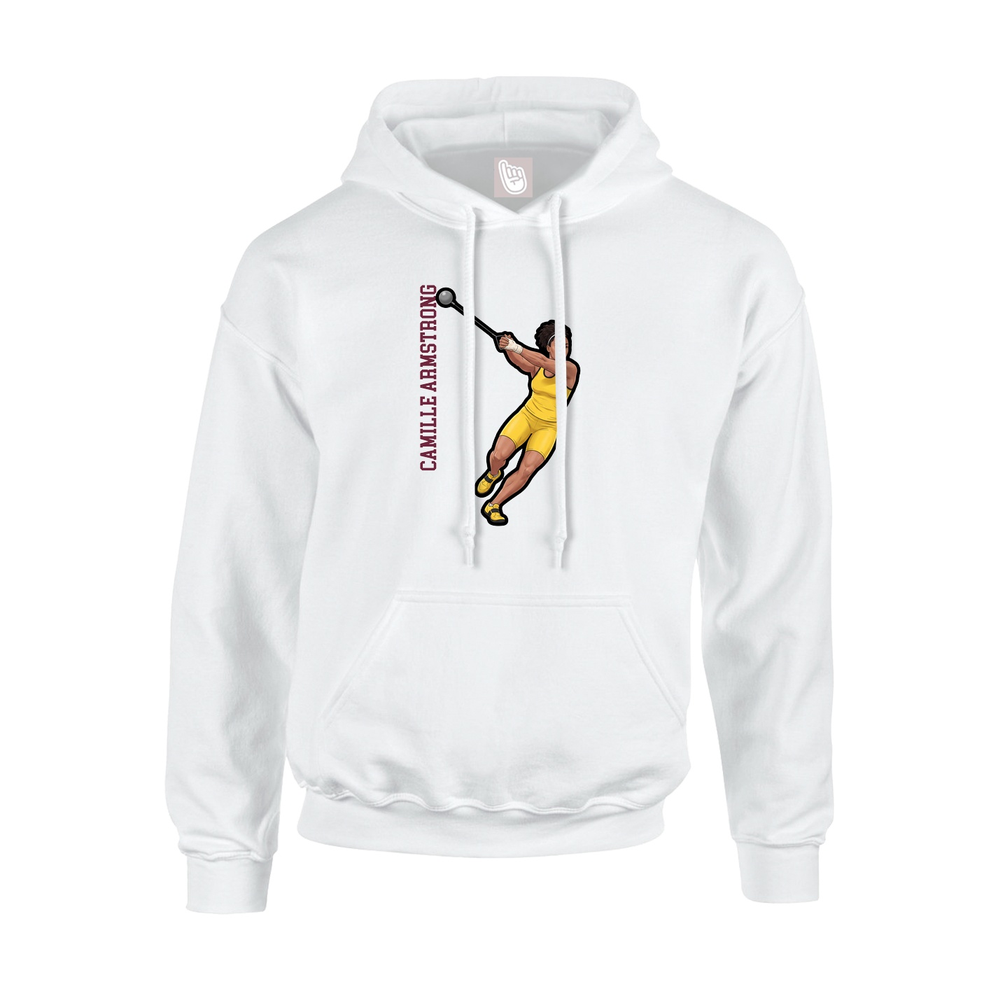 Hoodie — Name Vertical in White
