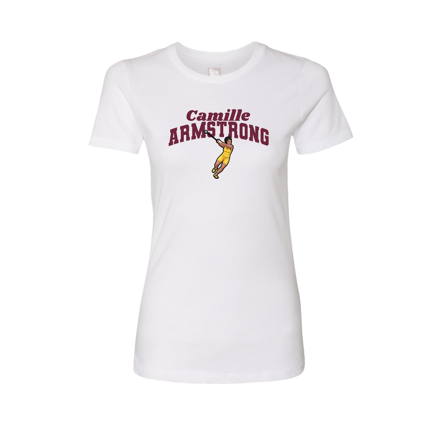 Fitted Women's Tee — Signature Arch in White
