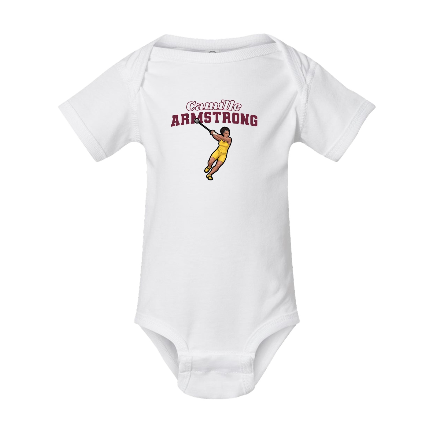 Baby Onesie — Name Arch in White