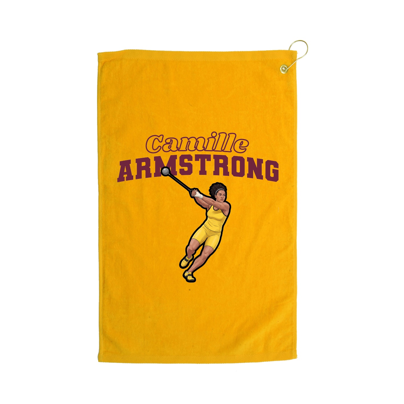 Golf Towel — Name Arch in Gold